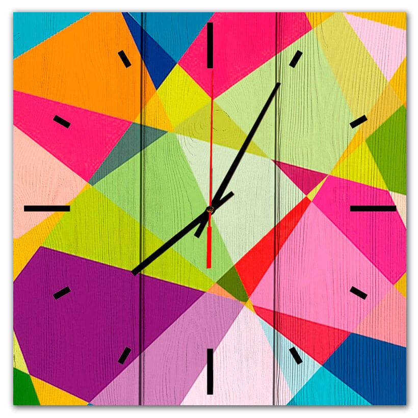 Настенные часы Цветной циферблат 30х30 см